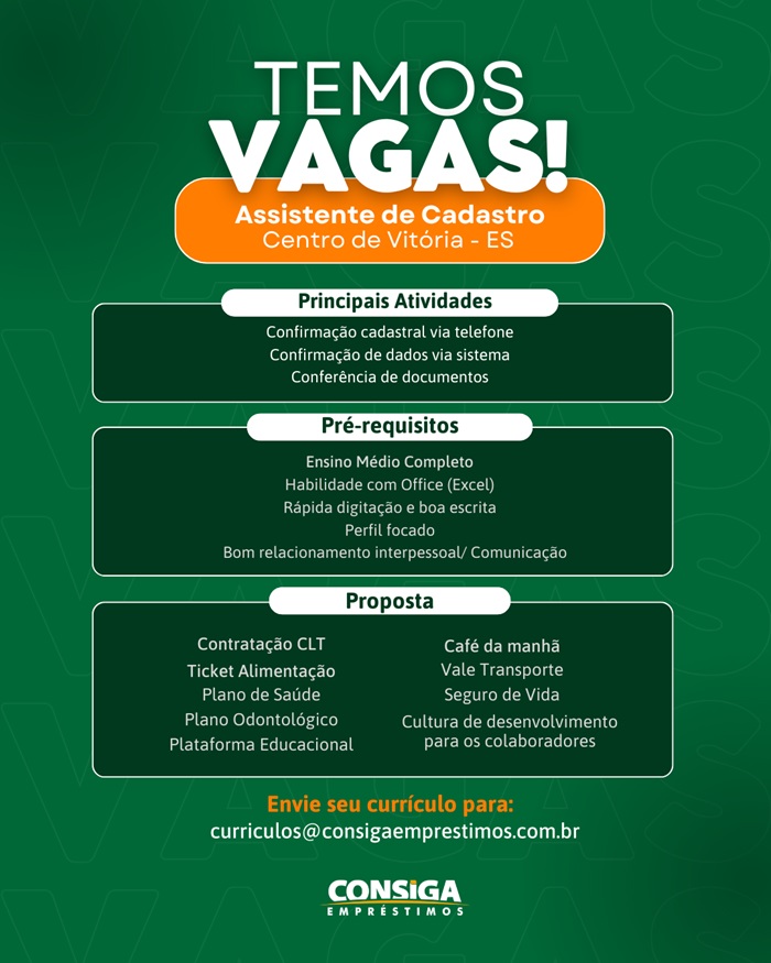 ASSISTENTE DE CADASTRO