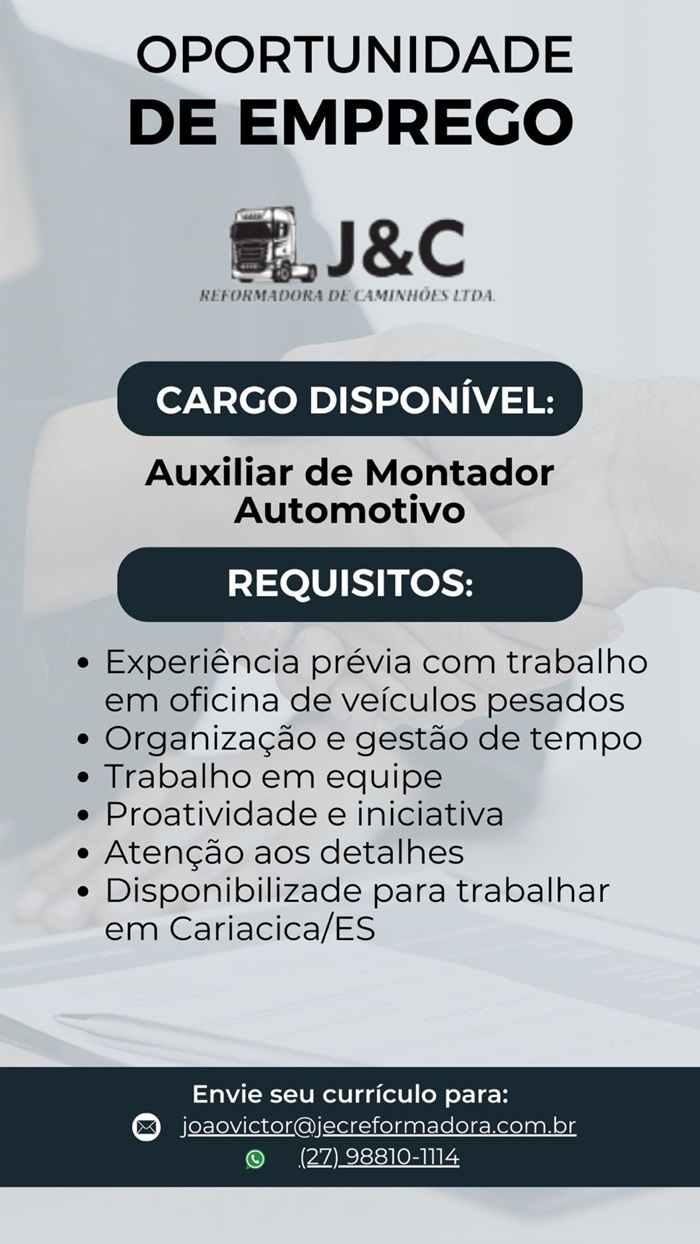 Auxiliar de Montador Automotivo