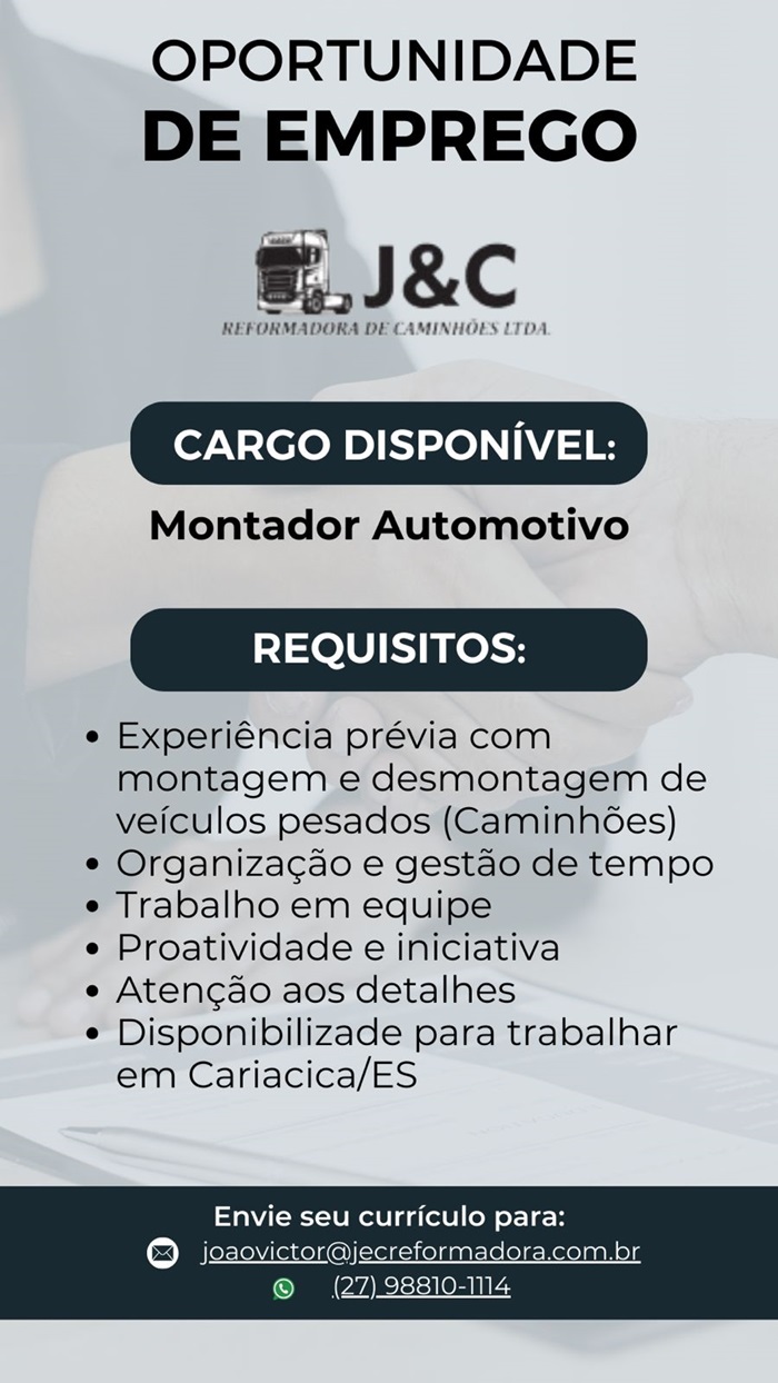 Vaga de Montador Automotivo