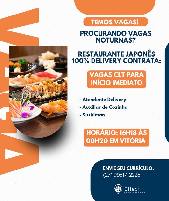 VAGAS DE EMPREGO NOTURNO