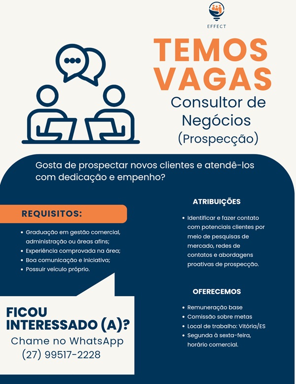 CONSULTOR DE NEGÓCIOS (PROSPECÇÃO)