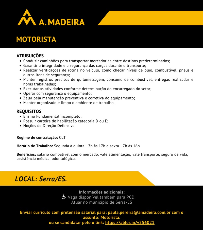 Vaga para Motorista
