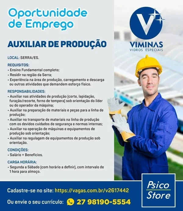 AUXILIAR DE PRODUÇÃO - VIMINAS