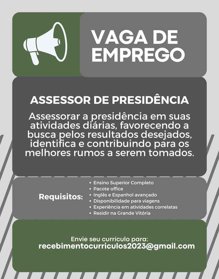 VAGA DE ASSESSOR DE PRESIDÊNCIA