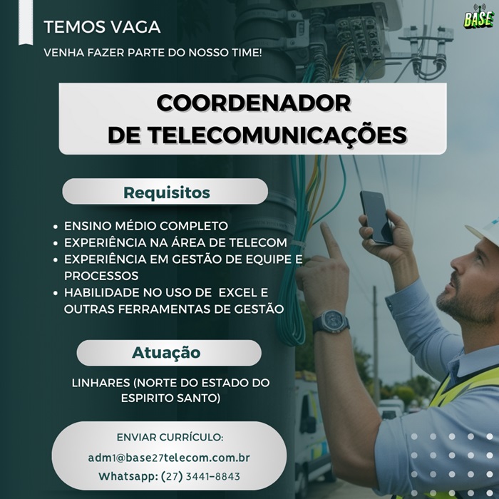 COORDENADOR DE TELECOMUNICAÇÕES