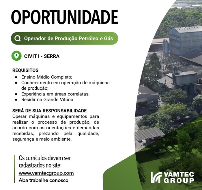 Operador de Produção Petróleo e Gás