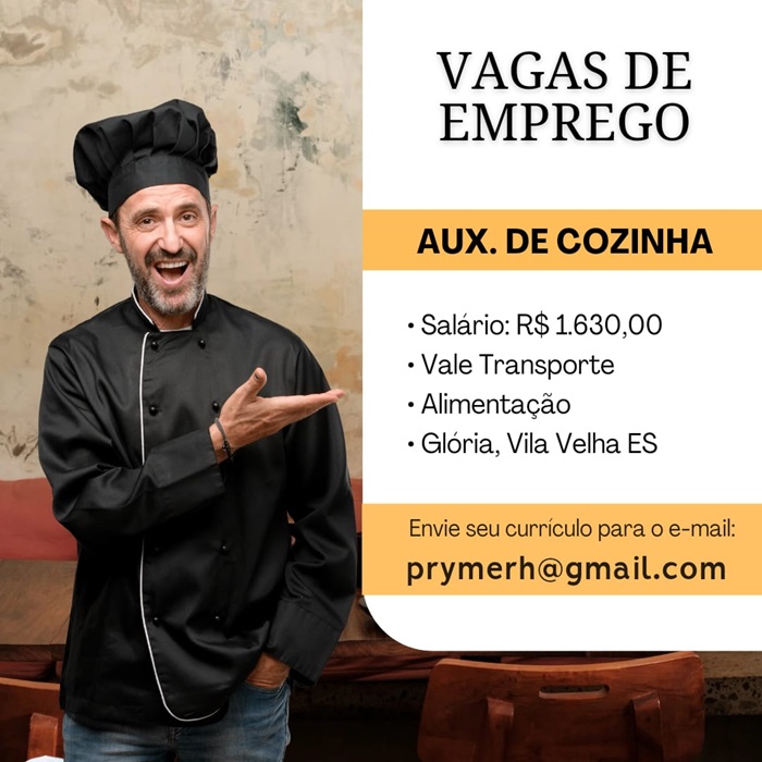 02 VAGAS - AUXILIAR DE COZINHA