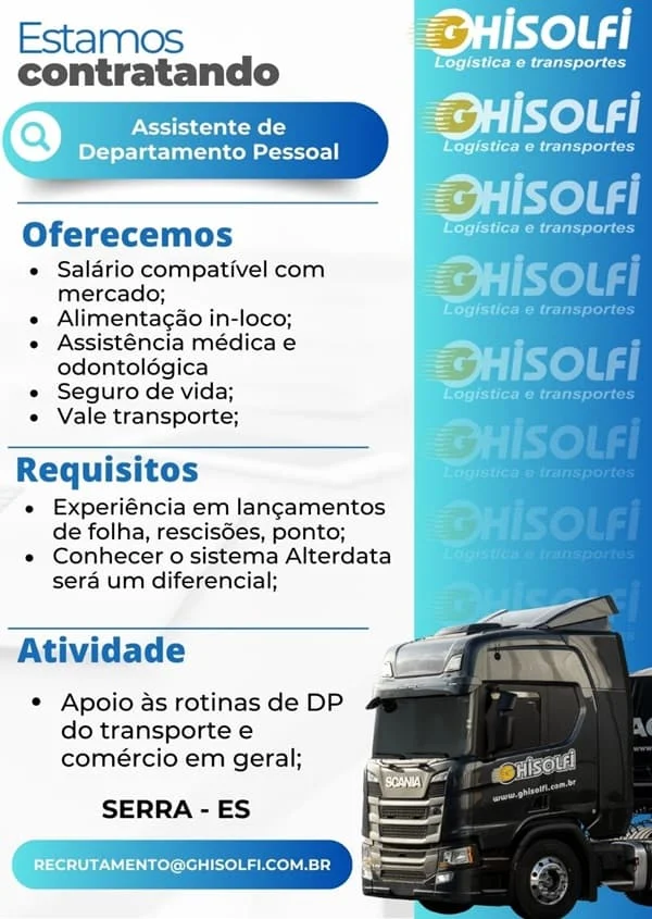 ASSISTENTE DE DEPARTAMENTO PESSOAL