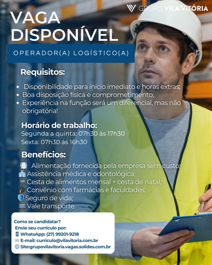 VAGA PARA OPERADOR(A) LOGÍSTICO(A)