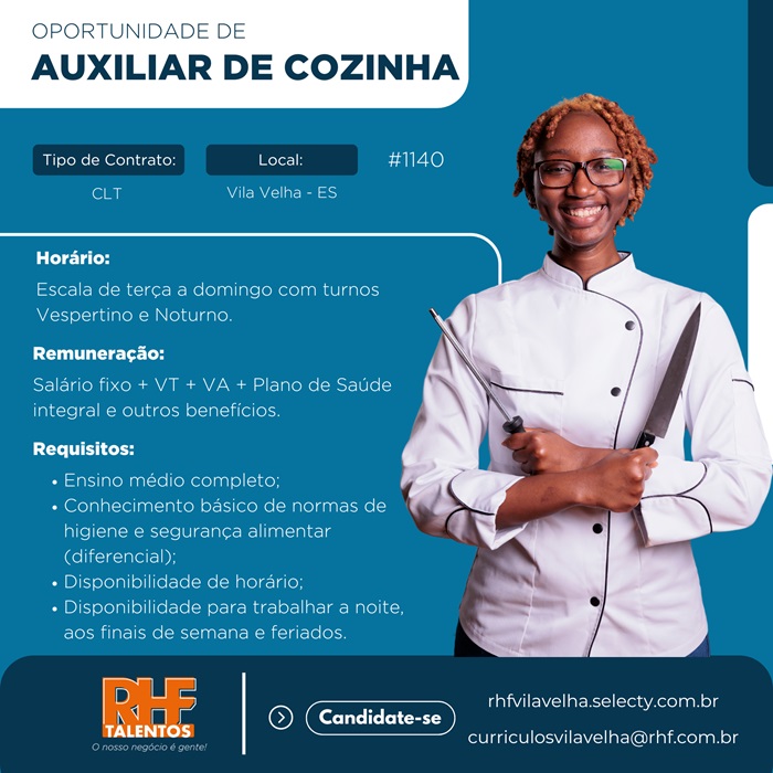 Vaga de Auxiliar de Cozinha