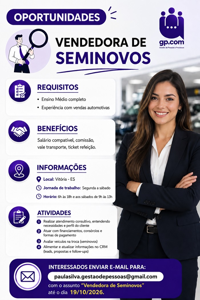 Vendedora de Seminovos
