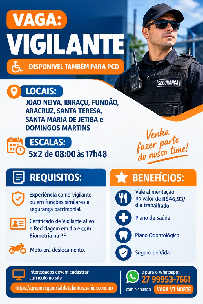 VAGA DE VIGILANTE (ARACRUZ)