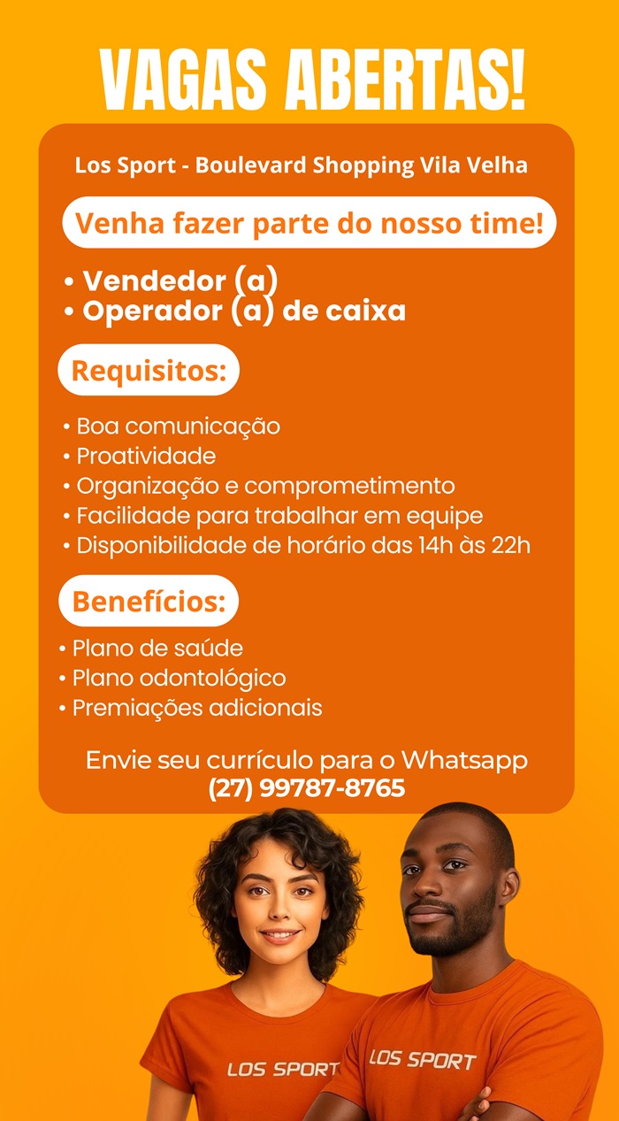 Los Sport contrata Vendedor(a) e Operador(a) de caixa