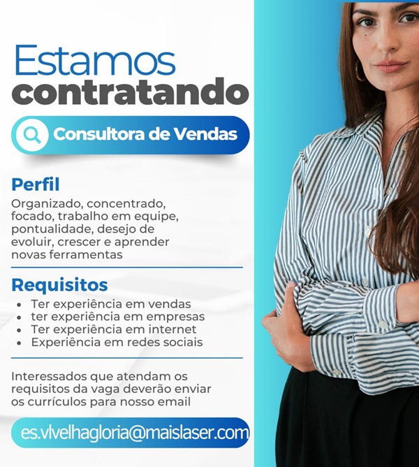 VAGA DE CONSULTORA DE VENDAS