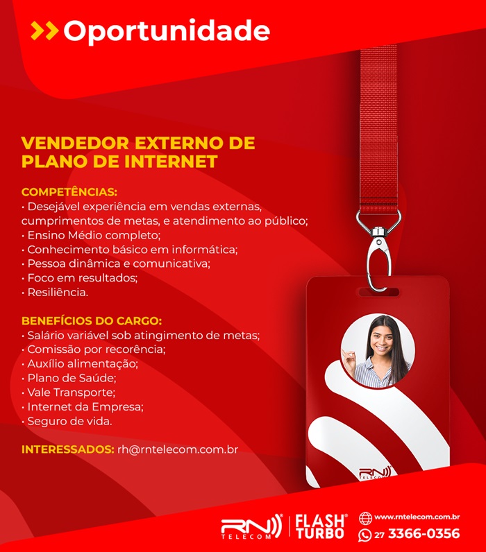 VENDEDOR EXTERNO DE PLANO DE INTERNET 