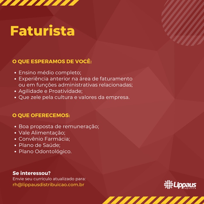 Lippaus Distribuidora contrata Faturista