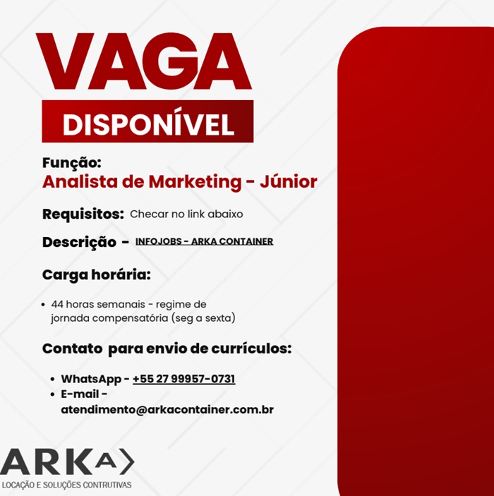 ARKA contrata Analista De Marketing - JUNIOR