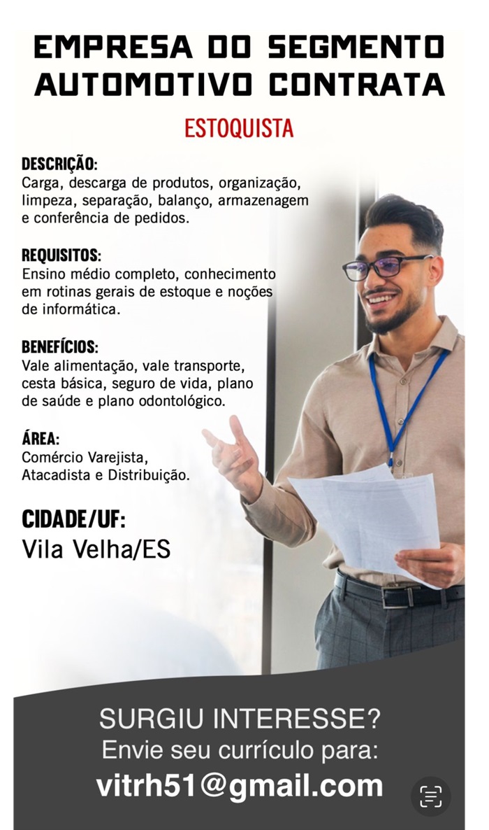 VAGA PARA ESTOQUISTA