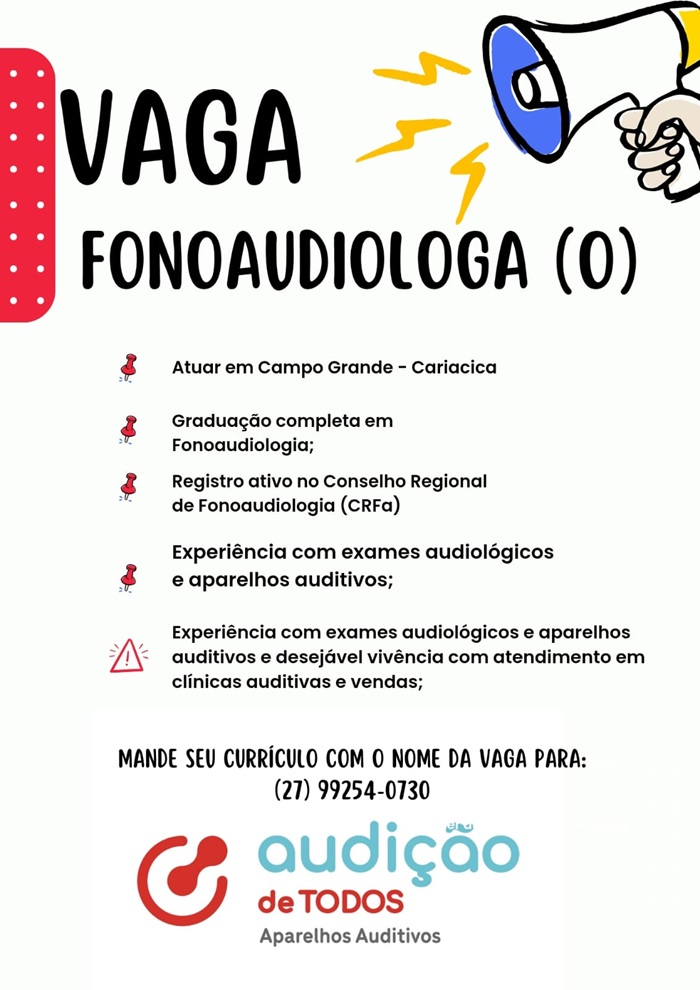 Vaga para Fonoaudiólogo(a)