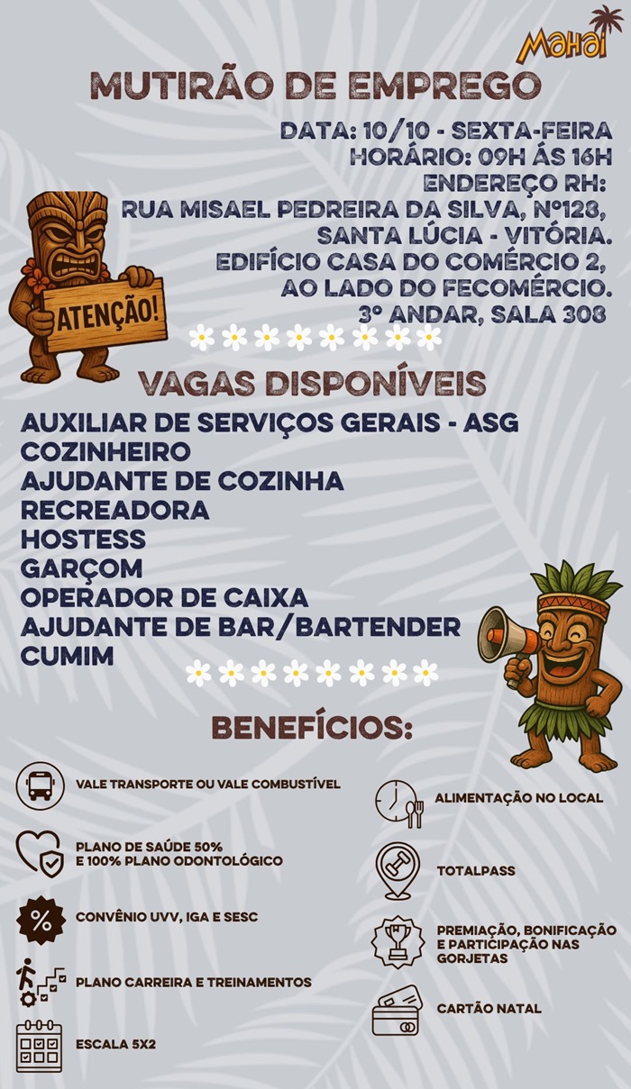 Restaurante Mahai realiza Mutirão de Empregos