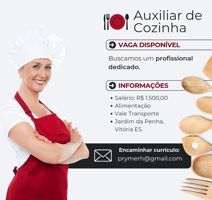 02 VAGAS - AUXILIAR DE COZINHA