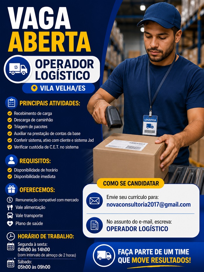 Vaga para Operador Logístico – Vila Velha/ES