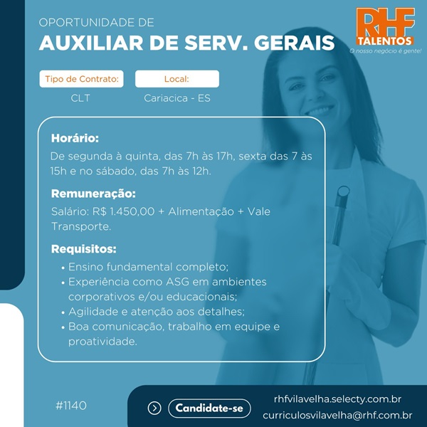 AUXILIAR DE SERVIÇOS GERAIS (ASG)