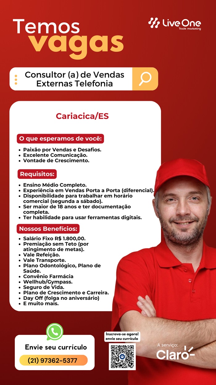 Consultor(a) de Vendas Externas Telefonia