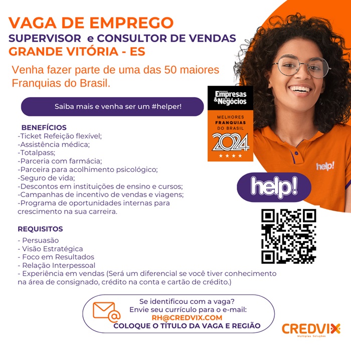 HELP CONTRATA CONSULTOR DE VENDAS