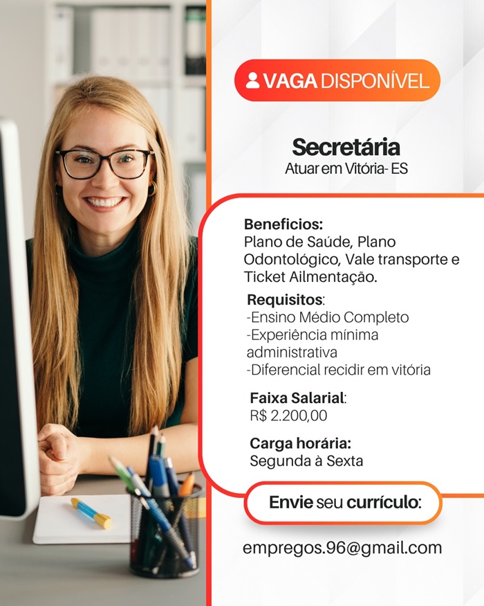 Vaga para Secretária