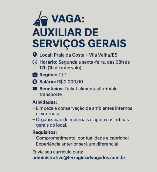 AUXILIAR DE SERVIÇOS GERAIS