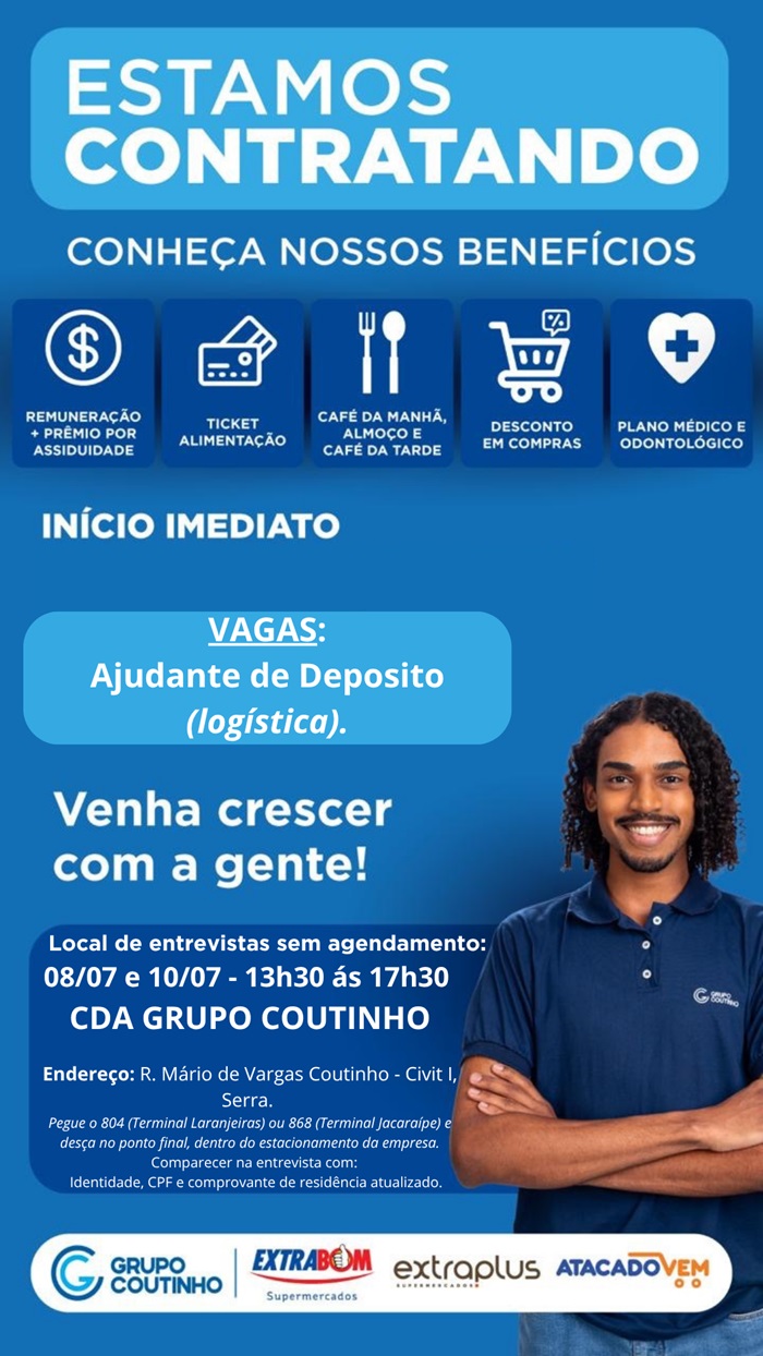 GRUPO COUTINHO REALIZA MUTIRÃO DE ENTREVISTA SEM AGENDAMENTO