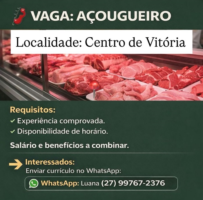 VAGA PARA AÇOUGUEIRO