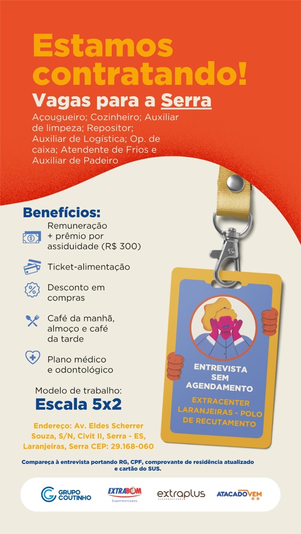 Grupo Coutinho abre novas vagas de emprego na Serra (ES)