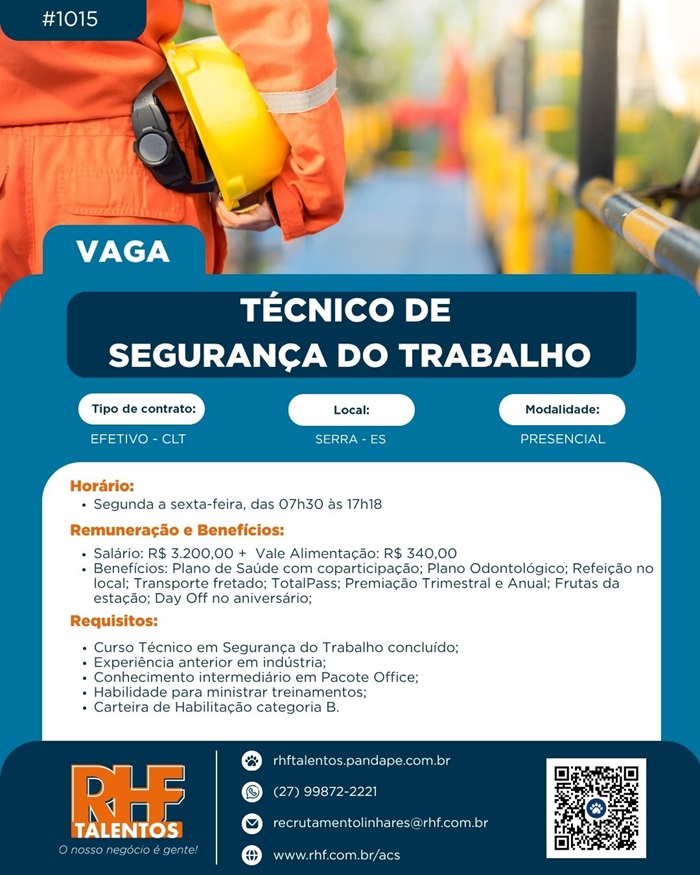 TÉCNICO EM SEGURANÇA DO TRABALHO