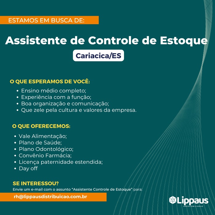 Lippaus contrata Assistente de Controle de Estoque