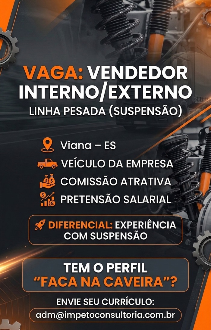 Vaga para Vendedor Interno/Externo