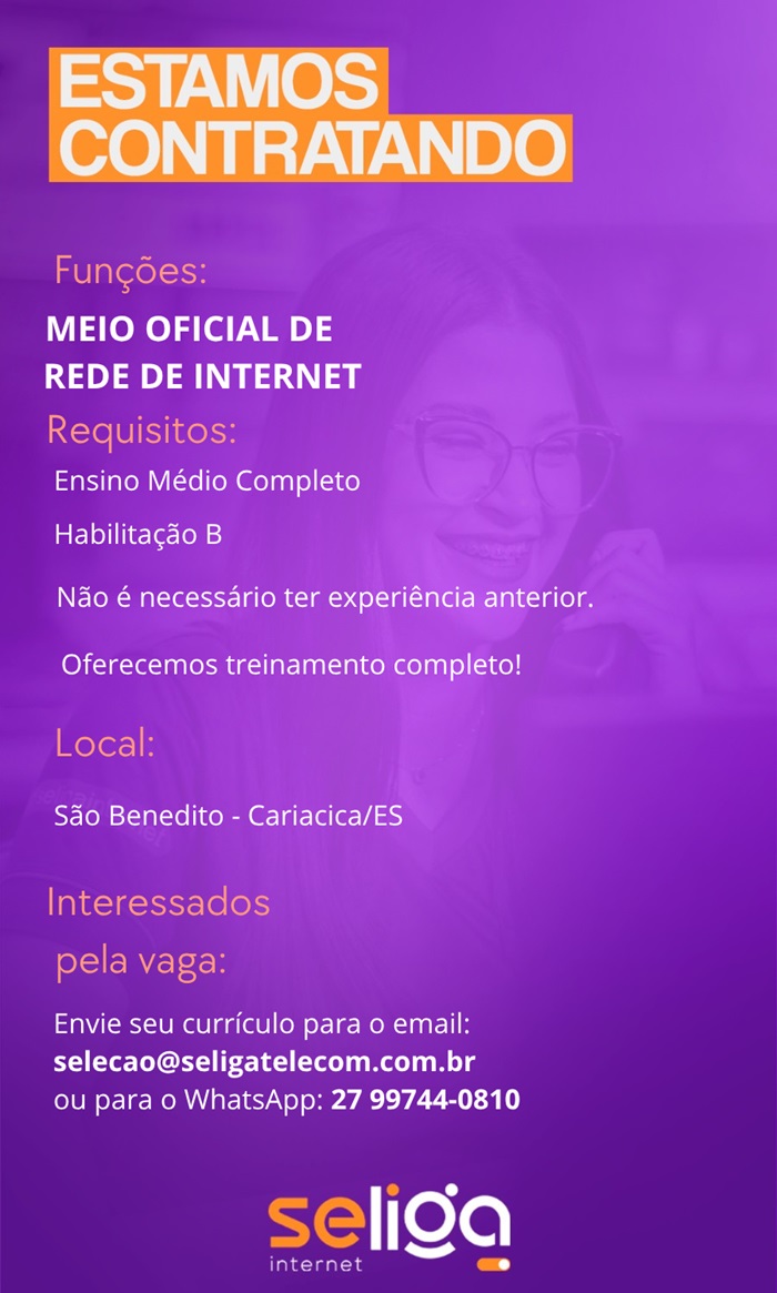 Vaga para Meio Oficial de Redes