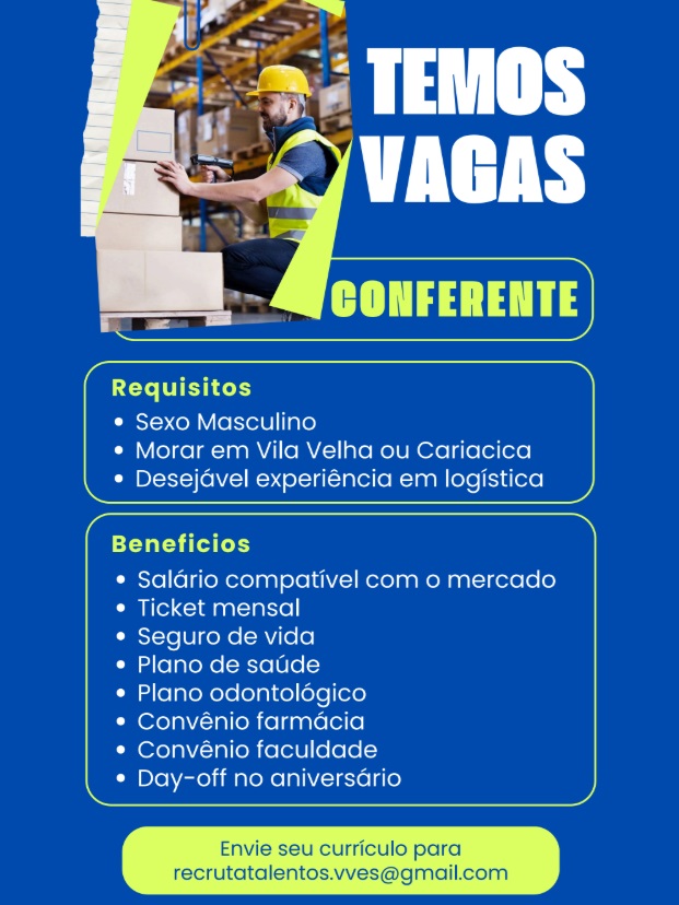 VAGA PARA CONFERENTE
