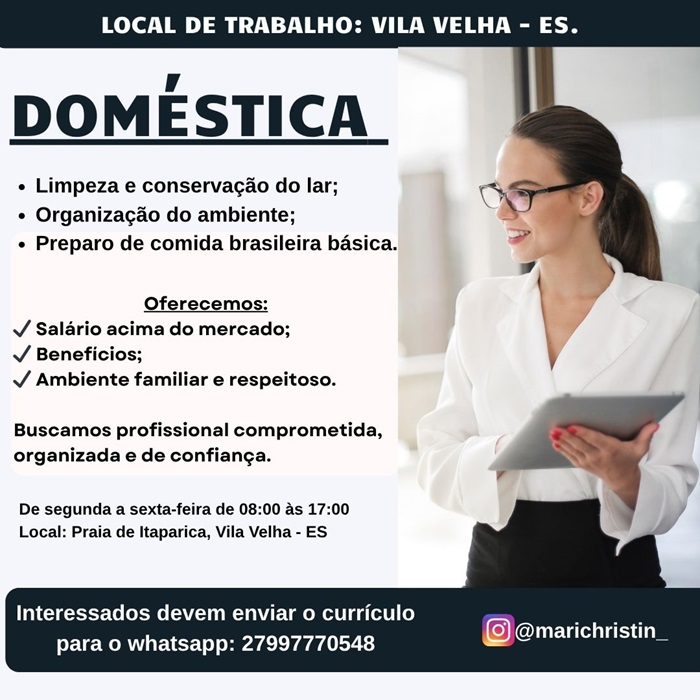 VAGA PARA DOMÉSTICA 
