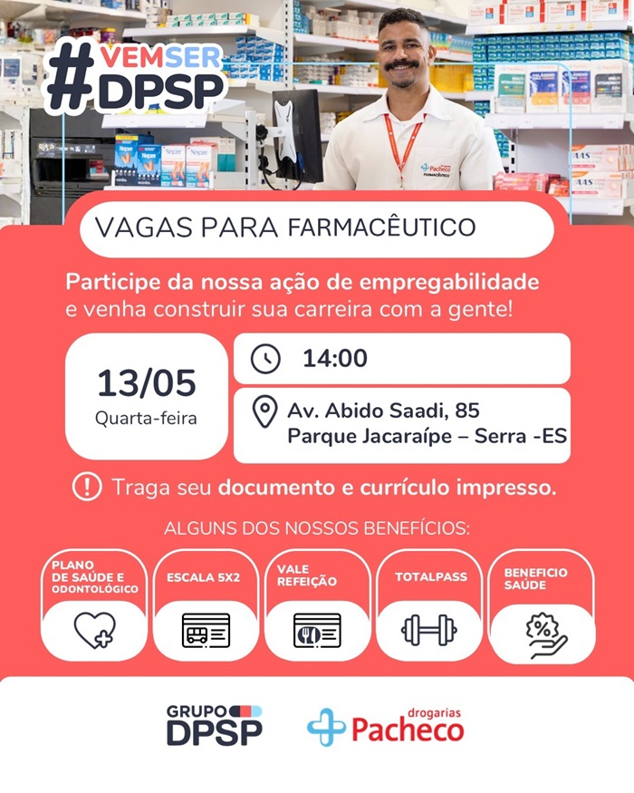 Drogarias Pacheco realiza Ação de Empregabilidade - Farmacêutico