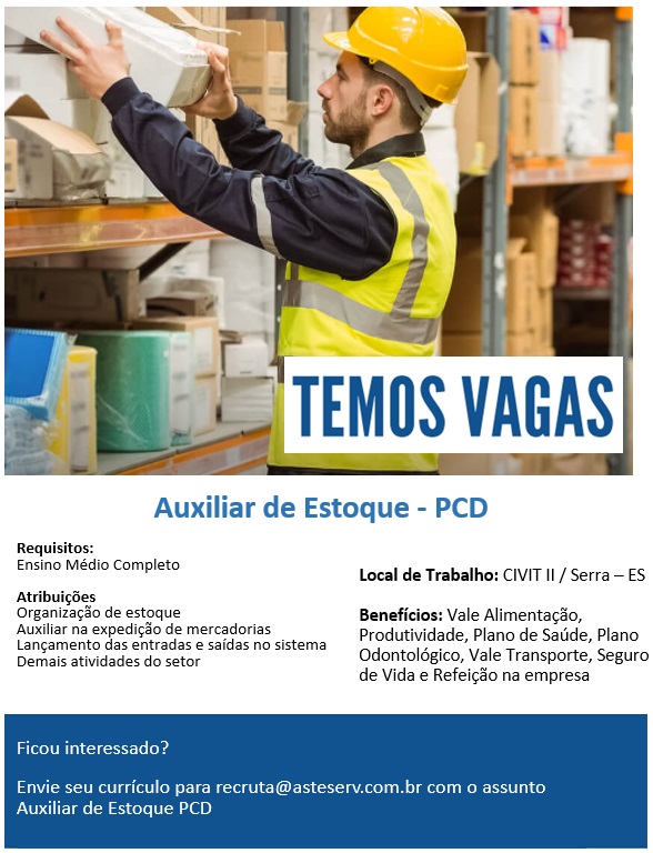 AUXILIAR DE ESTOQUE PCD