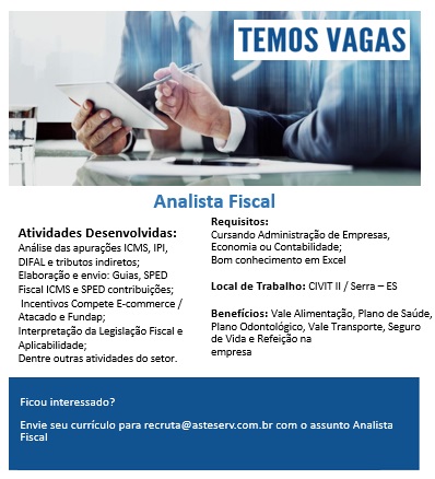 VAGA DE ANALISTA FISCAL