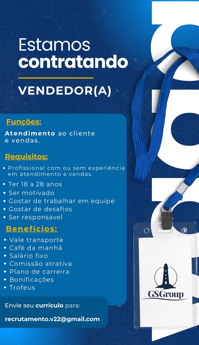 VAGA DE VENDEDOR(A)