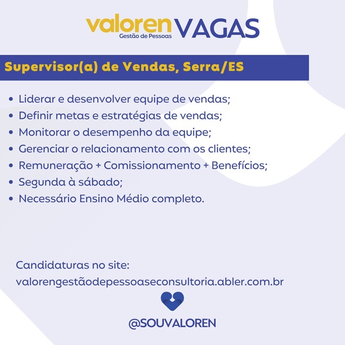 SUPERVISOR (A) DE VENDAS