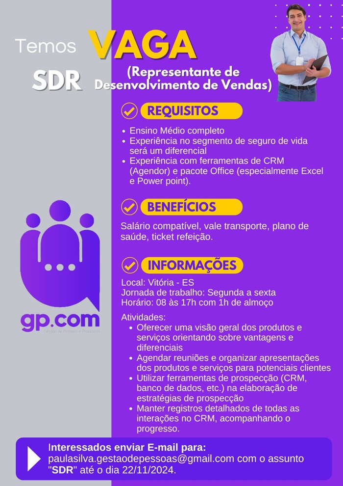 REPRESENTANTE DE DESENVOLVIMENTO DE VENDAS (SDR)