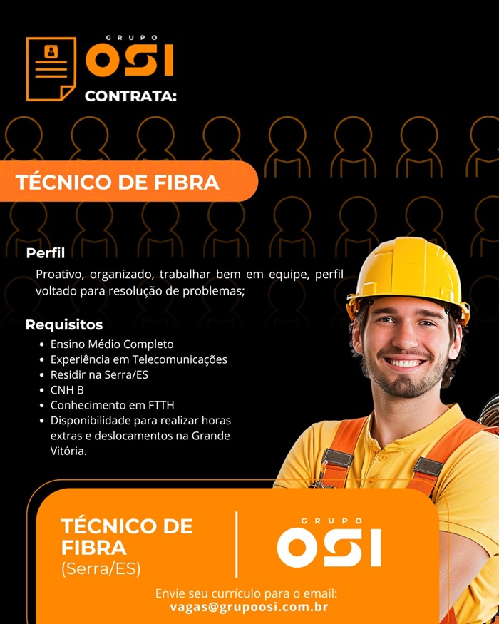VAGA DE TÉCNICO DE FIBRA