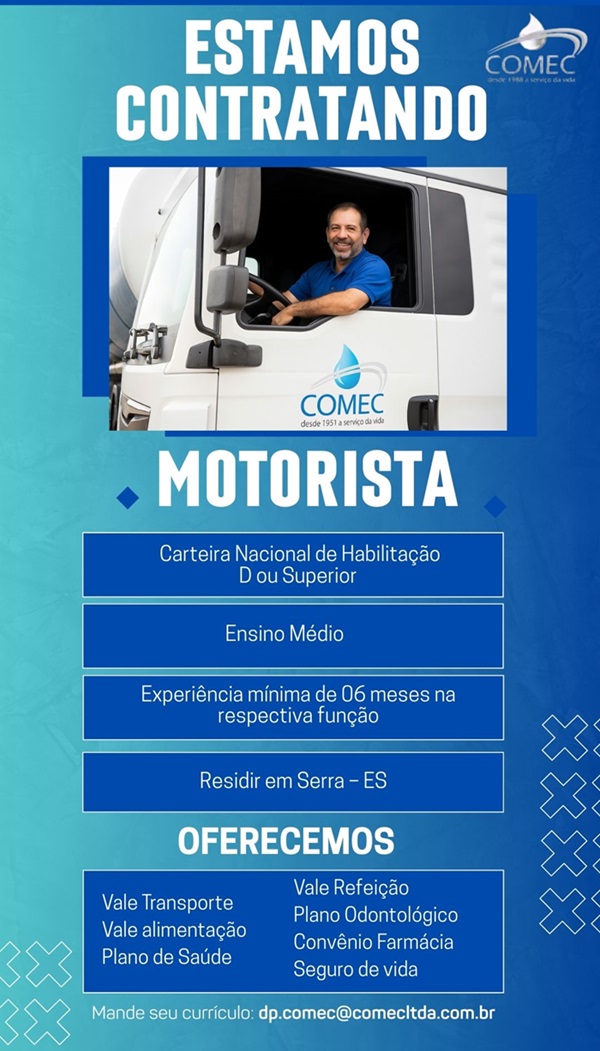 COMEC CONTRATA MOTORISTA