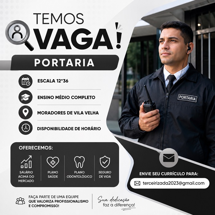 VAGA PARA PORTARIA