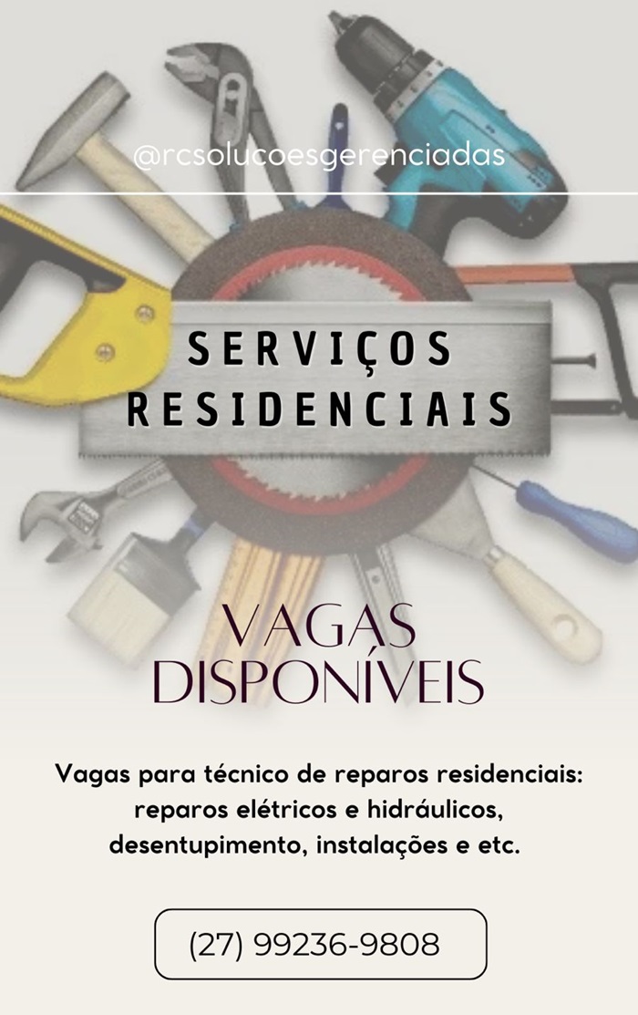 Vagas para Técnico de Reparos Residenciais